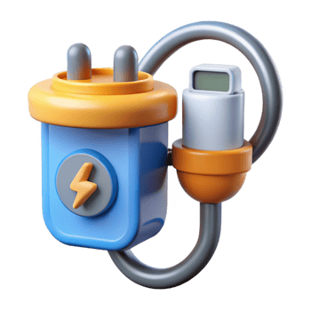 elegant artistic Electric car charging station plug detailed png
