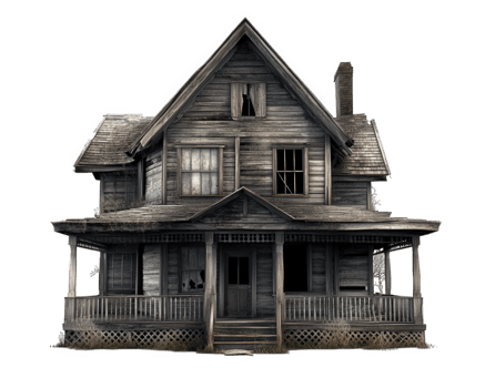 An old house with a porch and a porch png
