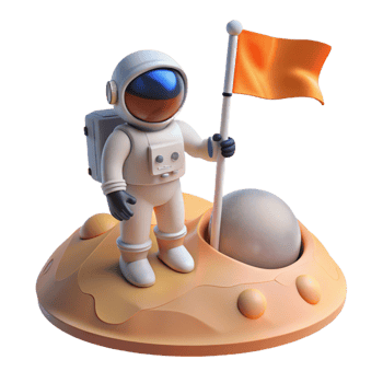stunning creative A Lone Astronaut Planting a Flag on a original png