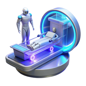 serene vintage A Futuristic Medical Bay with high quality png