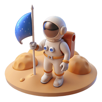impressive artistic A Lone Astronaut Planting a Flag on a 4K png