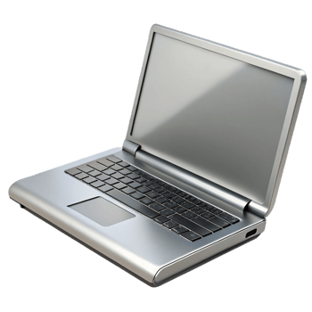 elegant traditional Laptop computer, silver, closed lid, original png