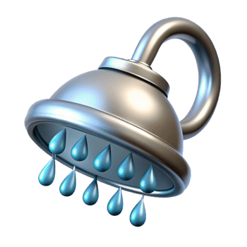 dramatic modern Shower head, rainfall style, chrome authentic png