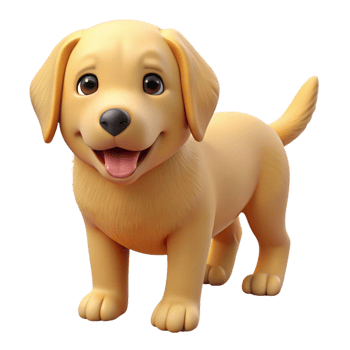 beautiful contemporary Playful puppy golden retriever 4K png