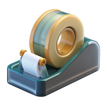 stunning vintage Scotch tape dispenser, clear, weighted base, 4K png