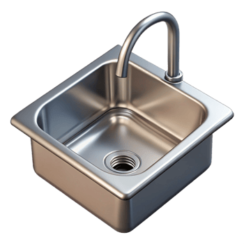 vibrant vintage Kitchen sink, stainless steel high quality png