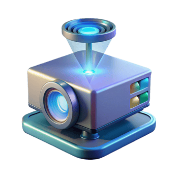 serene artistic Hologram projector displaying a 3D image detailed png