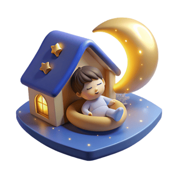 magnificent abstract A protective household spirit, radiating a warm glow, floating above a sleeping child, lit by soft moonlight, in a children's book illustration style original png