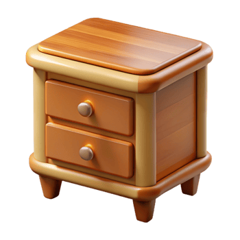magnificent contemporary Nightstand, wood, matching set, 4K png