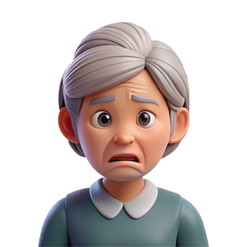 extraordinary contemporary Confused senior woman with furrowed brow detailed png