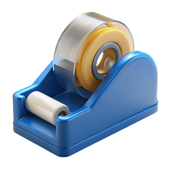 serene classic Scotch tape dispenser, clear, weighted base, professional png