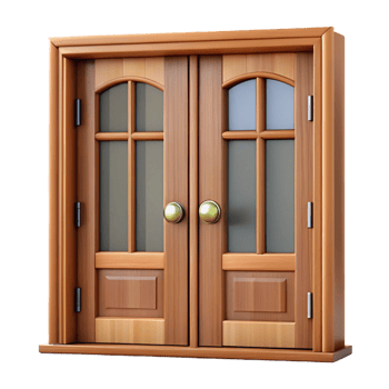 vibrant modern Front door, double, wood, glass panels, original png
