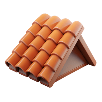 dramatic rustic Contemporary roof tile, clay, original png