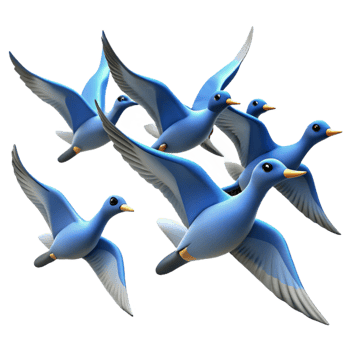 elegant contemporary A Group of Migrating Birds Flying in authentic png