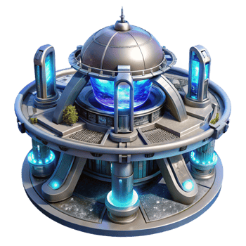extraordinary traditional A futuristic space station, complex metallic structures and glowing energy fields, nebula lighting, rendered in a sci-fi style 4K png