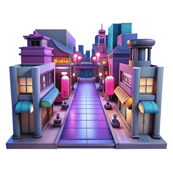 wonderful creative A vibrant street scene in Tokyo, neon signs and bustling crowds, night city lighting, rendered in an anime style 4K png