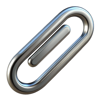 vibrant classic Paperclip, silver, standard size, high resolution png