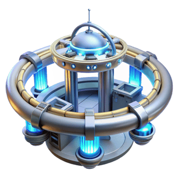 wonderful minimalist A space station with rotating rings and docking bays, bright, sterile lighting, science fiction style genuine png