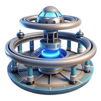 elegant classic A space station with rotating rings and docking bays, bright, sterile lighting, science fiction style high resolution png