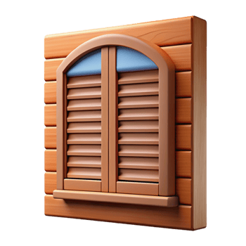 impressive traditional Colonial window shutter, wooden, detailed png