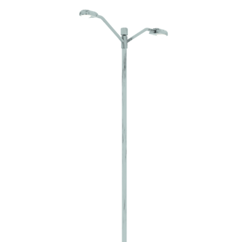 Render rusty dual street lamp with transparent background png