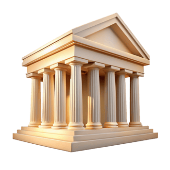 extraordinary minimalist A Greek temple with towering columns and intricate friezes, bright, midday sunlight, classical style premium png