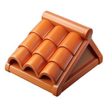 serene artistic Roof tile, clay, terracotta, authentic png