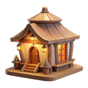 stunning minimalist A Vernacular architecture dwelling made of local materials, warm, inviting lighting, traditional style high resolution png