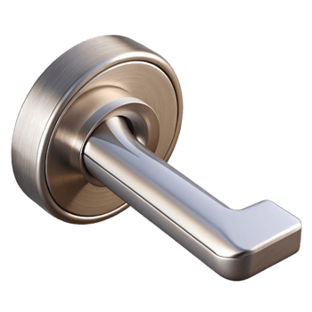 dramatic traditional Modern door handle, brushed nickel, professional png