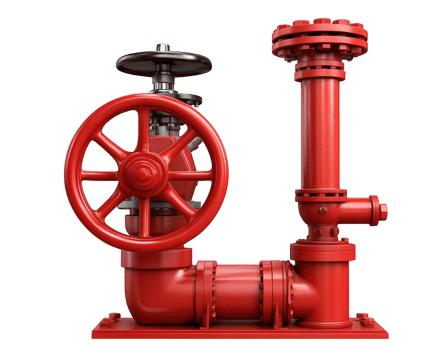Red water pump with large wheel and valve, designed for industrial use, showcasing robust construction and functionality. Ideal for various applications in agriculture and construction png