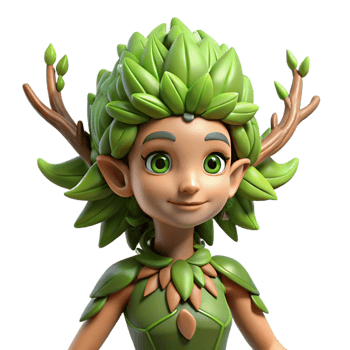 impressive creative A graceful dryad with bark-like skin and leafy hair, emerging from a tree, illuminated by dappled sunlight. Art style nature spirit art high quality png