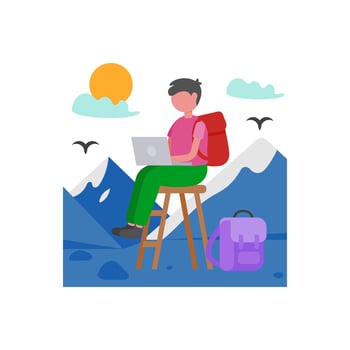 Live as digital nomad vector