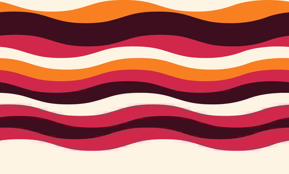 Vibrant wavy stripes in warm autumnal hues create a dynamic, retroinspired pattern. Perfect for backgrounds, textile design, or adding a playful, energetic feel to your projects. vector