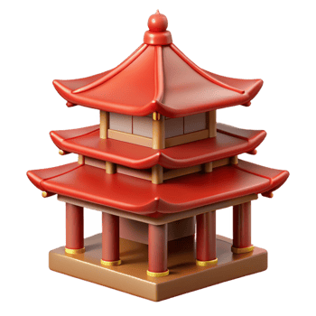 stunning creative Traditional Japanese pagoda roof, layered, high resolution png