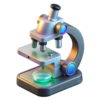 beautiful rustic Advanced microscope with holographic display original png