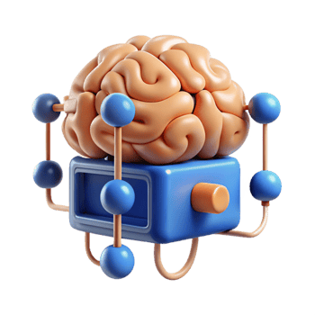 serene artistic Brain-computer interface connecting mind and machine original png