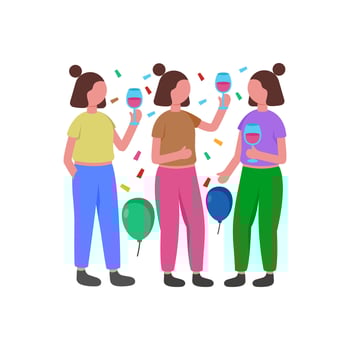 Fun Girls Only Celebration Together vector