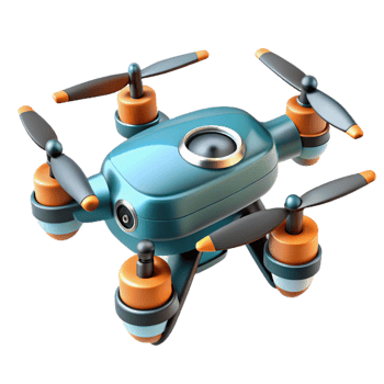vibrant rustic Advanced AI drone with rotating propellers authentic png