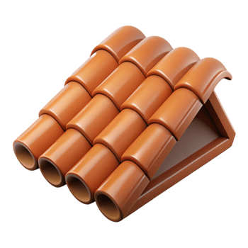 dramatic creative Roof tile, clay, terracotta authentic png