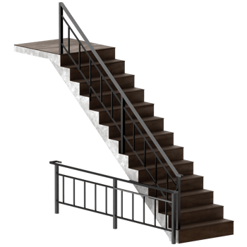 3d render staircase with transparent background png