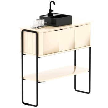 Render modern sink cabinet bathroom with transparent background png
