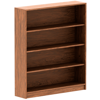Render bookshelf with transparent background png