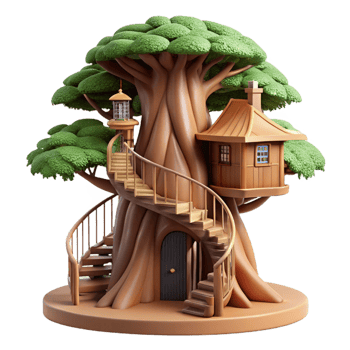 vibrant traditional Giant sequoia tree converted into a dwelling, intricate interior with spiral staircases, warm and inviting, fantasy art style, high resolution png