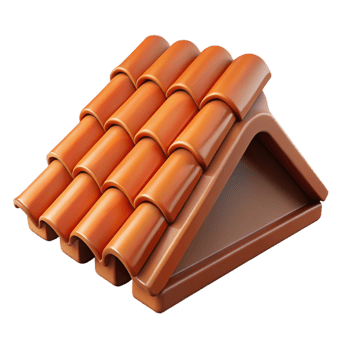 vibrant traditional Roof tiles, clay, terracotta, original png