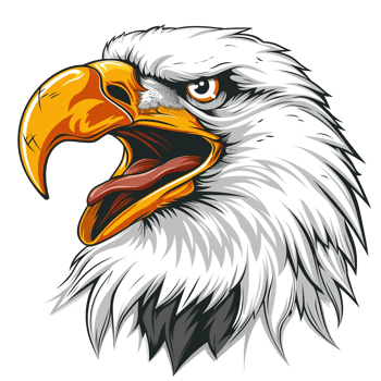 A detailed illustration depicting the head of a majestic bird of prey png