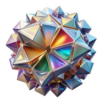 serene abstract A dynamic composition of shattered glass shards, refracting light in a kaleidoscope of colors. Cubist style, fragmented lighting authentic png