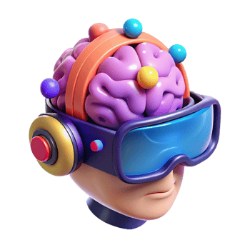 magnificent abstract A brain-computer interface connecting a human mind to a virtual world, vibrant and colorful, cyberpunk style detailed png