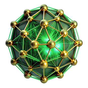 wonderful modern A web of interconnected, glowing lines, forming a complex circuit board pattern, in shades of green and gold. Technological, futuristic style, vibrant, glowing lighting premium png