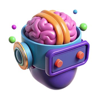 serene artistic A brain-computer interface connecting a human mind to a virtual world, vibrant and colorful, cyberpunk style high resolution png