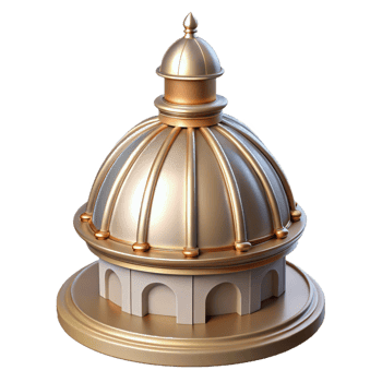 elegant vintage Baroque church dome cupola detail authentic png